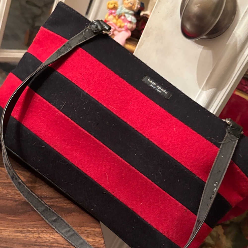 Black and Red Striped Shoulder Bag